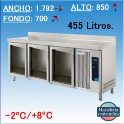 Mesa Refrigeración 3 Puertas de Cristal Edenox MPG-180 HC PC